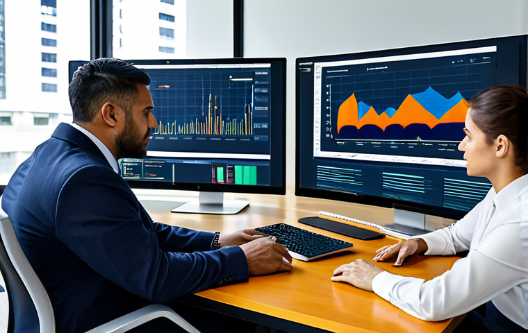 Data-Driven Investment Decisions**

A professional setting showcasing a diverse team analyzing charts and graphs on large screens. Modern office environment with collaborative workspaces. Focus on data visualization and analytical tools. The team is fully clothed in business attire, engaged in a serious discussion. "Safe for work," "appropriate content," "fully clothed," "professional," "perfect anatomy," "natural proportions," "high quality," depicting a business environment in São Paulo, Brazil.

**
