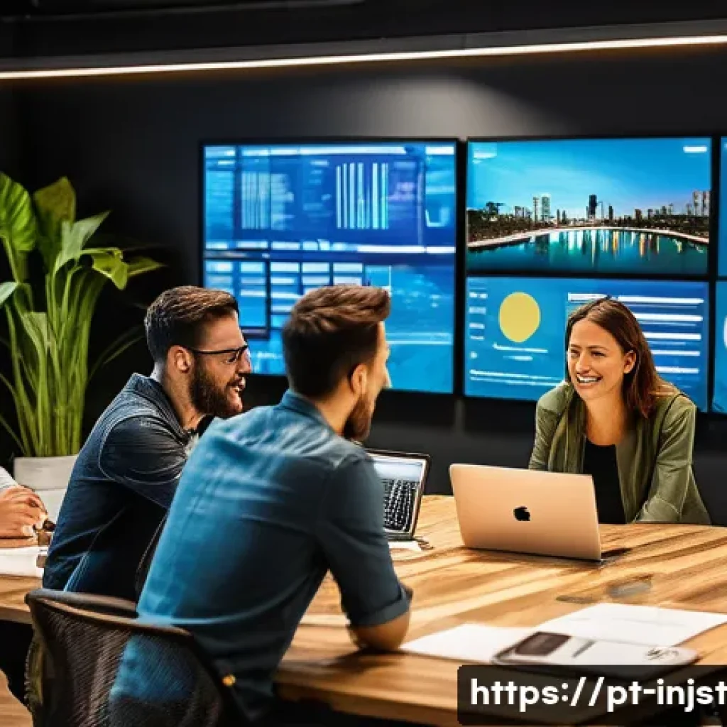 임팩트 투자와 사회적 기업 - A vibrant urban scene in São Paulo featuring diverse entrepreneurs collaborating in a modern coworki...