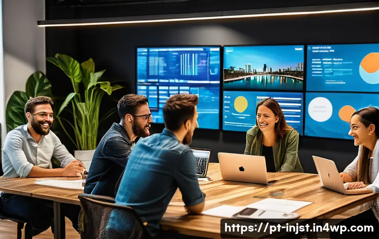 임팩트 투자와 사회적 기업 - A vibrant urban scene in São Paulo featuring diverse entrepreneurs collaborating in a modern coworki...